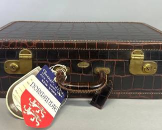 Maximillian vintage hard case bonded "Leather-Hyde" croc pattern suitcase
