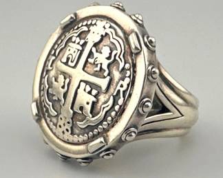 Sterling signed KC Studios for Kieselstein-Cord cross ring