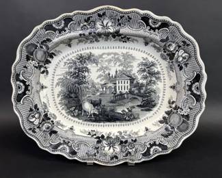 "Parisian Chateau" transferware platter