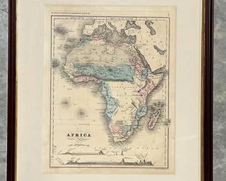 Antique map of Africa, ca 1857