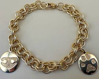 14kt gold charm bracelet