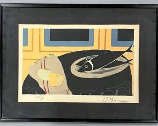 Georges Braque (French, 1882 – 1963) signed and numbered "The Black Fish" lithograph