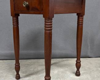 Antique cherrywood one drawer country Sheraton stand
