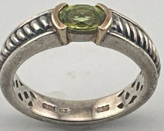 Sterling, 14kt peridot ring