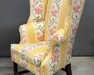 High back period Georgian wing back chair with narrow depth and width