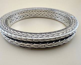 John Hardy sterling and black sapphire bangle