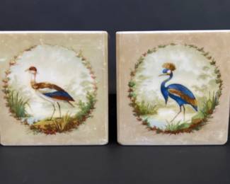 Pair of Victorian milk glass cache pots