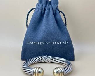 David Yurman 14kt, sterling cable bracelet