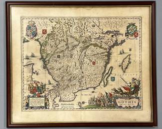 Antique map of Gotha, ca. 1650