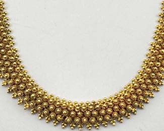 Victorian Cannetille style 14kt choker; 16.5"L