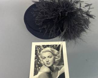Lana Turner owned John Frederic custom plumed cocktail hat