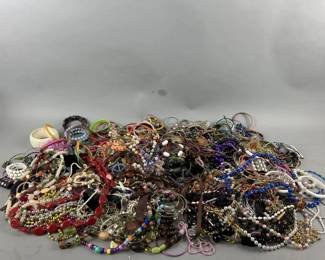 Lot 262 | Beaded, Bangle, Metal Bracelets, Necklaces & More
