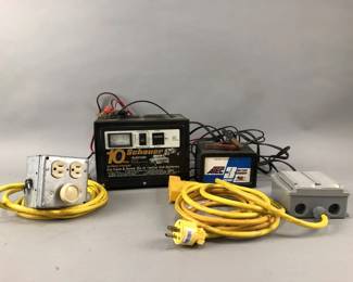 Lot 102 | Schauer 10 amp Battery, Charger, Misc Cords & More
