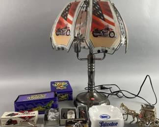 Lot 281 | Motorcycle Touch Lamp and More
