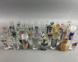 Lot 315 | Vintage Shot Glasses States, Plain & More
