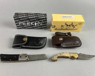 Lot 76 | Two Beautifully Crafted Damascus Knives
