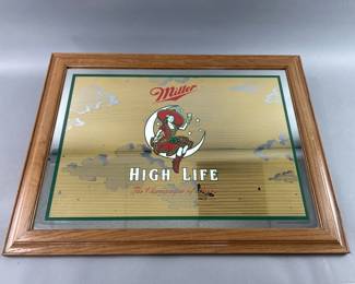 Lot 147 | Vintage Mirrored Frame Miller High Life Beer Sign
