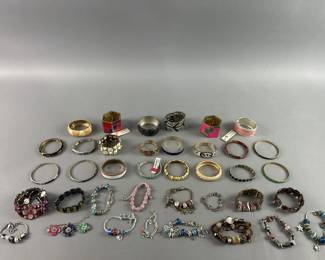 Lot 195 | Vintage Enamel, Enamel Bead, Glass Bead Bracelets
