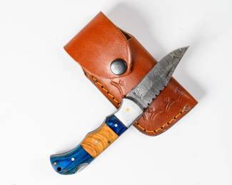 Lot 103e | Handmade Damascus Steel Pocket Knife
