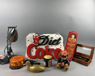 Lot 478 | Brass Duck, Coke, Pepsi, Flashing Car Light & More
