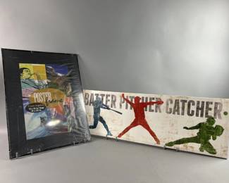 Lot 176 | New Poster Frame & Canvas Baseball Print

