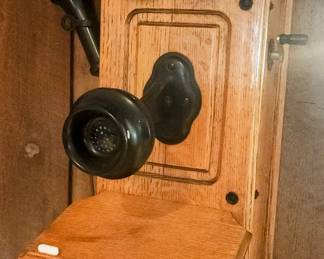 Antique Oak Wall Phone