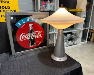 Lighted Coca-Cola Sign and Disney Contemporary Hotel Lamp Orlando Estate Auction