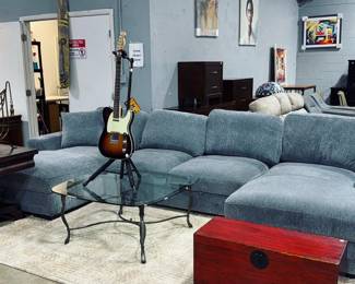 Trundle Sectional Sofa, Coffee Table and Squier Bullet Electric Guitar Orlando Estate Auction