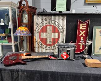 Ibanez RG Series Electric Guitar, Fender Amp, Tiffany style Lamp and Vintage Signs Orlando Estate Auction
