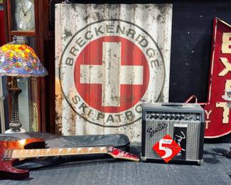 Ibanez RG Series Electric Guitar, Fender Amp, Tiffany style Lamp and Vintage Signs Orlando Estate Auction