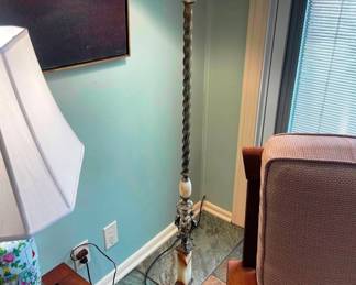 A beautiful antique Jadeite floor lamp