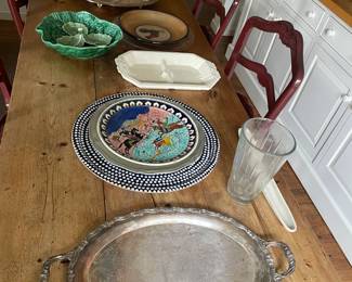 Assorted platters & vases 