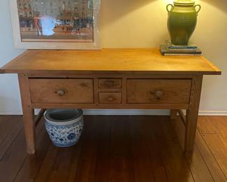 Solid wood desk/table with drawers. Great condition