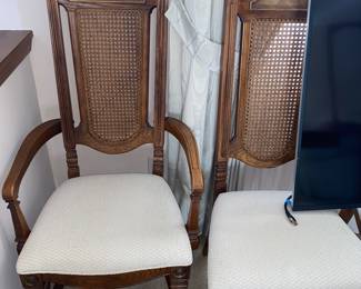 Came back upholstered wood dining chairs