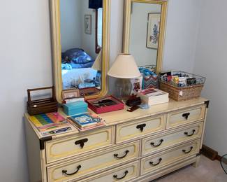 Broyhill lowboy dresser with double mirrors