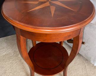 Inlaid top wood side table