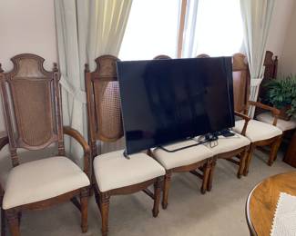 6 came back wooden dining chairs