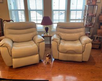 Pair of Faux Leather Electronic Recliners