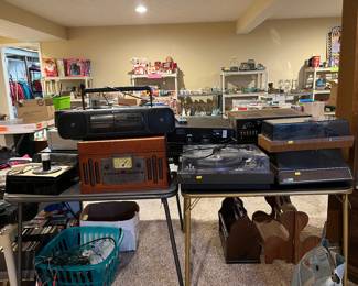 Record players, electronics, cameras