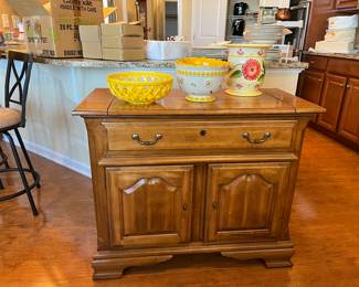 Hard rock maple buffet- top opens for serving.