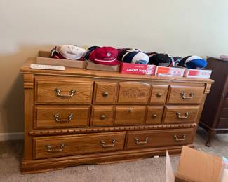 Nice oak dresser
There are LOTS of hats for sale. New with tags.