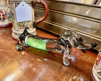 signed large Murano Italy Dachshund
