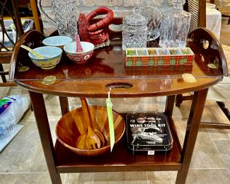 rolling butlers tray bar cart