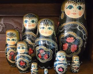 Large 10" Russian nesting doll set - 9 dolls