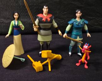 Vintage 1998 Disney Mulan action figures