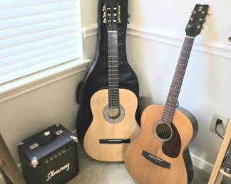Ibanez amp, Yamaha and Burswood acoustic guitars