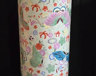 Tall vase / umbrella vase with Asian motif 