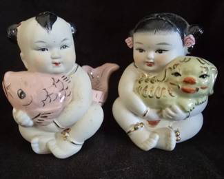Vintage Good Luck porcelain figurines