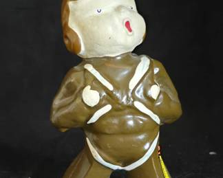 vintage WWII Paratrooper figurine by G.S. Lull ... marked souvenir of Wichita Falls, Tex 
