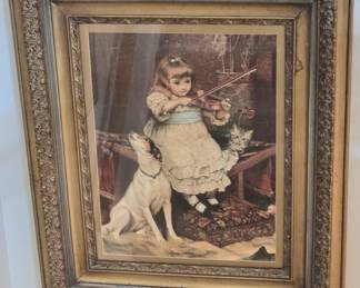 Nicely framed Charles Burton "The Broken String"